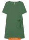 Lunender Mais Mulher - Vestido Curto Plus Size em Malha Crepe Laranja - variação: Verde