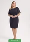Habana - Vestido Curto Plus Size em Viscose Preto - variação: Preto