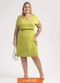 Habana - Vestido Curto Plus Size em Viscose Verde - variação: Verde