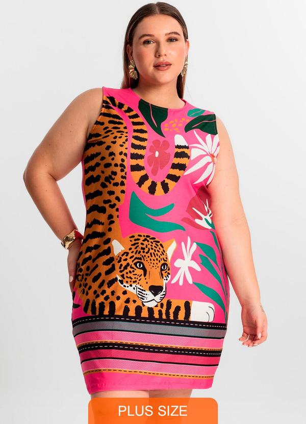 Secret Glam - Vestido Curto Plus Size Rosa 2