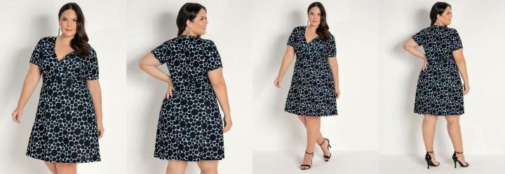 Vestido Curto Po Transpassado Plus Size