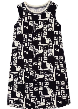 Malwee - Vestido Curto Tropical em Viscose Conforto Preto - MALWEE