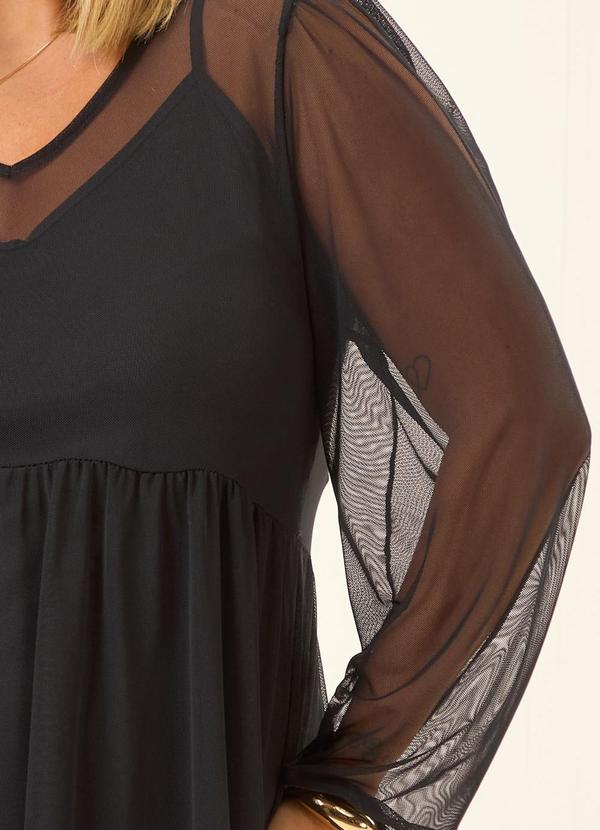 Cess - Vestido Curto Vinci em Tule com Forro Preto 4