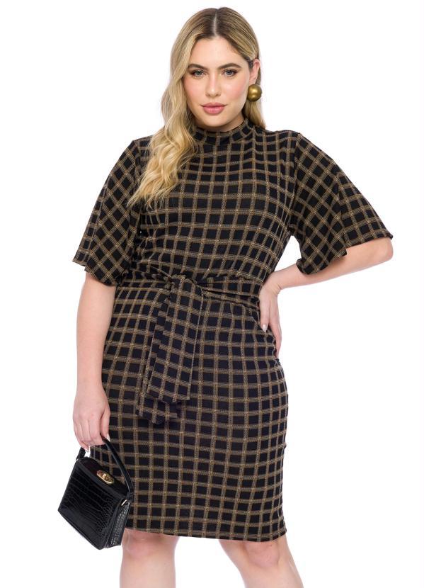 Lisamour - Vestido Curto Xadrez Preto