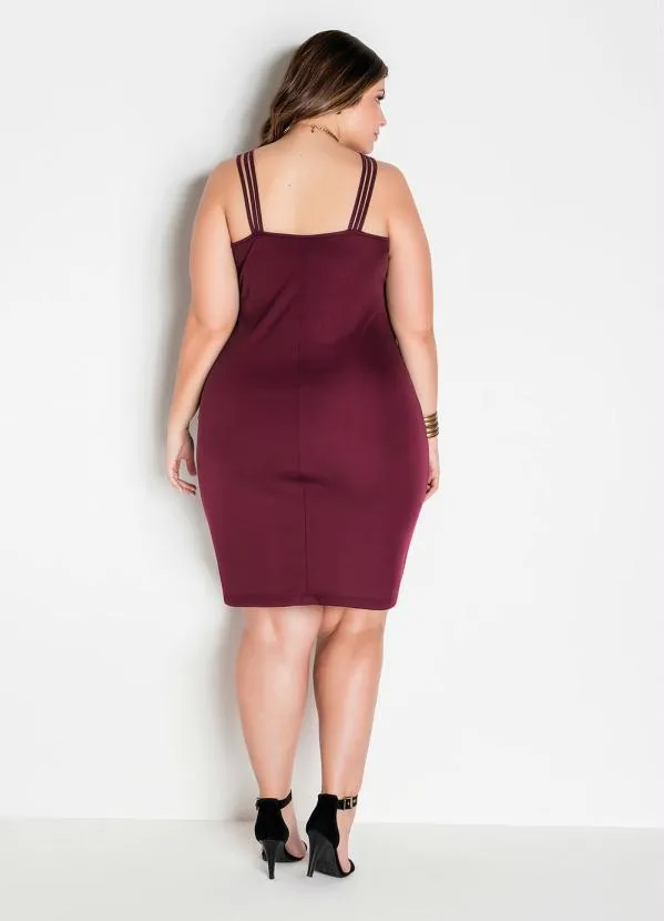 Marguerite - Vestido de Alças Bordô Plus Size 4