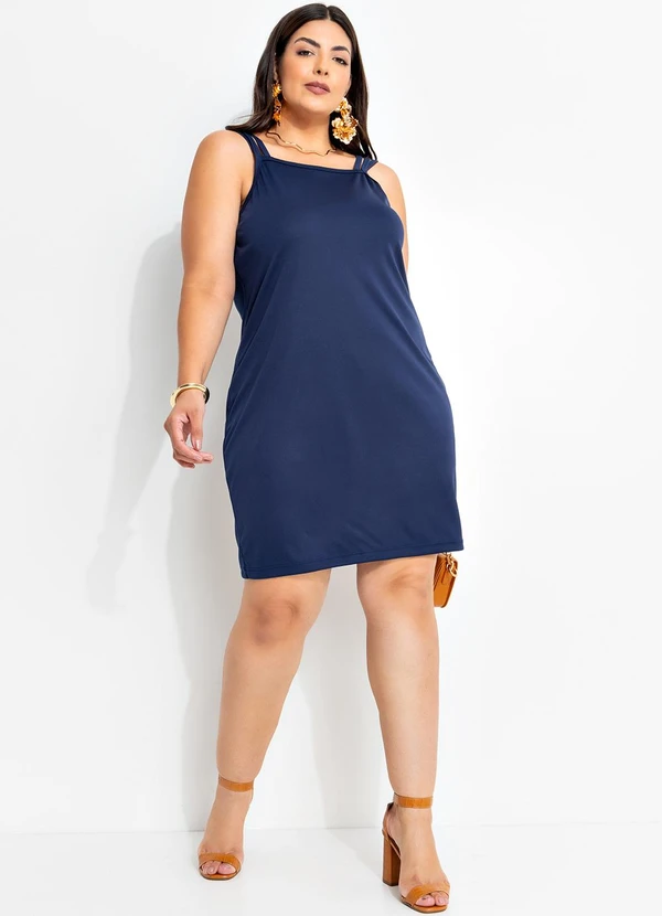 Marguerite - Vestido de Alças Marinho Plus Size 5