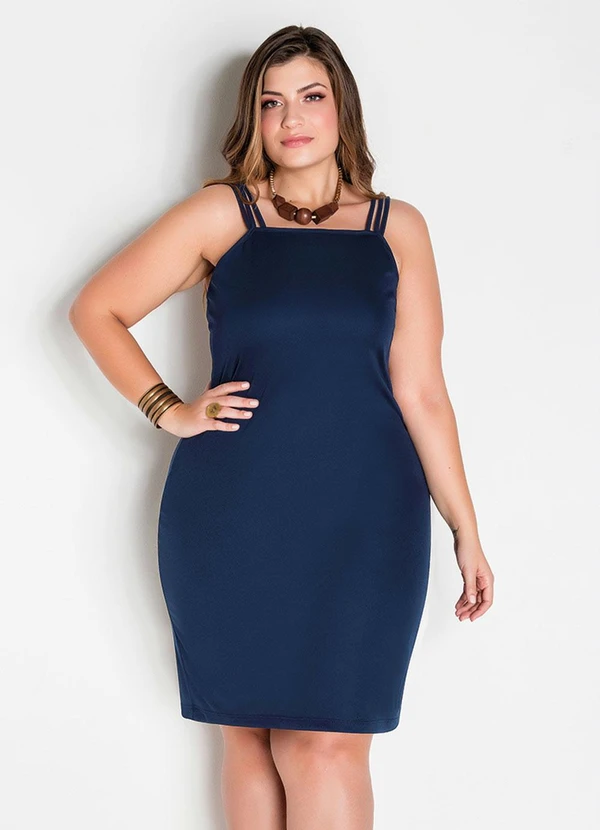 Marguerite - Vestido de Alças Marinho Plus Size 8