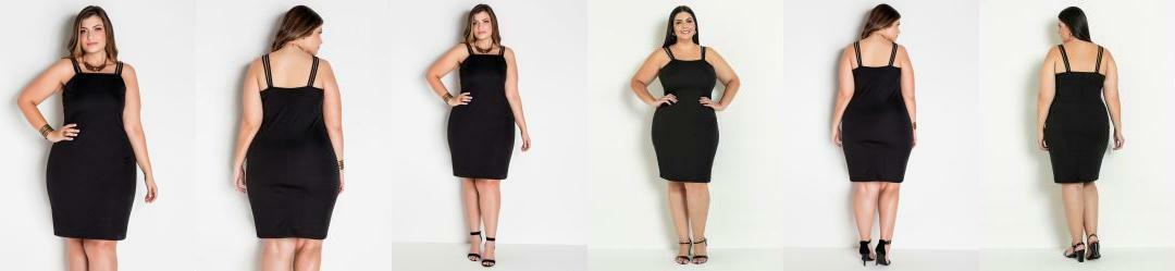 Vestido de Alas Preto Plus Size