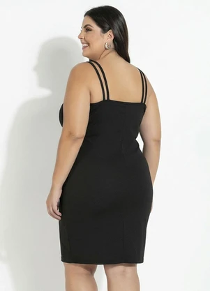 Marguerite - Vestido de Alças Preto Plus Size - MARGUERITE