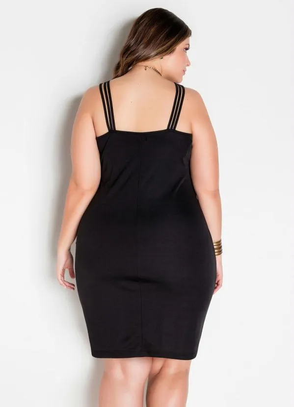 Marguerite - Vestido de Alças Preto Plus Size 5