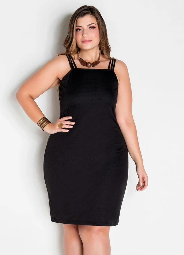 Marguerite - Vestido de Alças Preto Plus Size 8