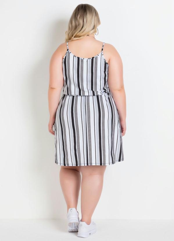 Marguerite - Vestido de Alças Transpassado Listrado Plus Size 4