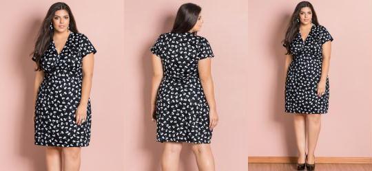 Vestido Decote Transpassado La�os Plus Size
