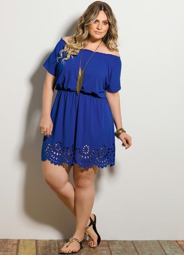 Quintess - Vestido Detalhe Vazado Royal Plus Size 3