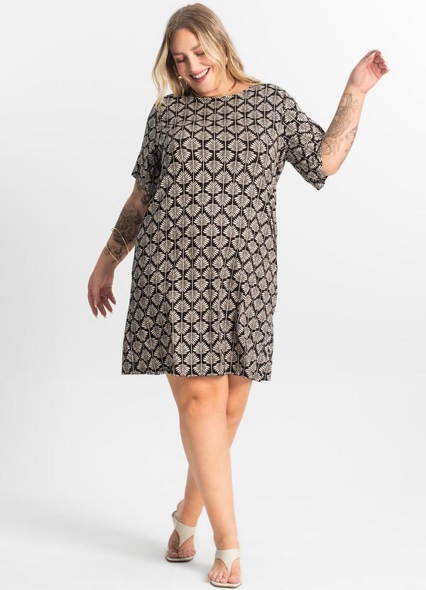Secret Glam - Vestido Estampado Plus Size Preto 3