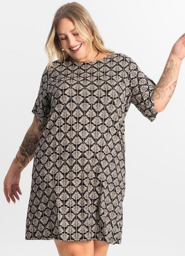 Secret Glam - Vestido Estampado Plus Size Preto 2