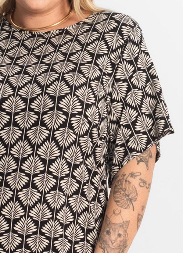 Secret Glam - Vestido Estampado Plus Size Preto 1