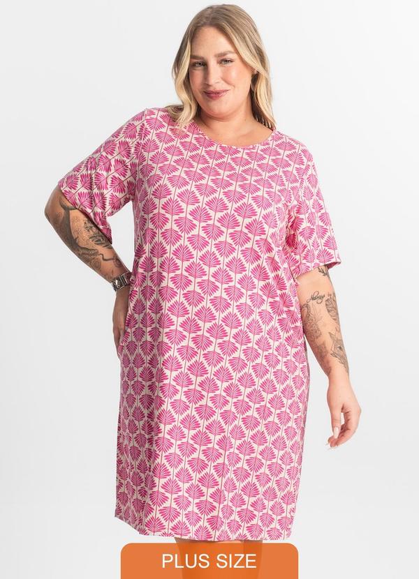 Secret Glam - Vestido Estampado Plus Size Rosa