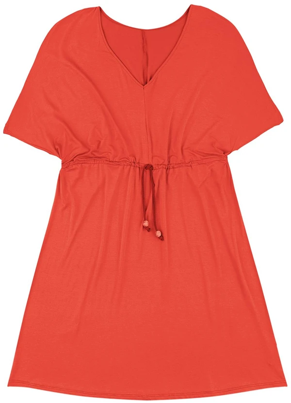 Malwee - Vestido Evasê com Amarração PlusLaranja 2