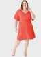 Malwee - Vestido Evasê com Amarração PlusVerde  - variação: Laranja