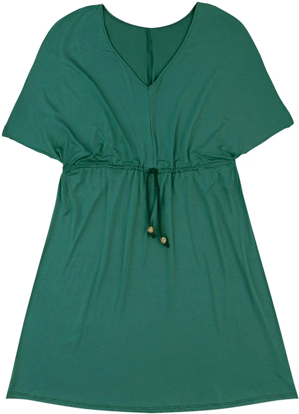 Malwee - Vestido Evasê com Amarração PlusVerde
