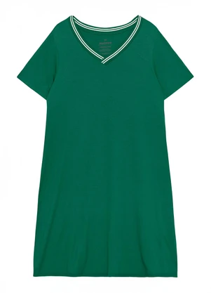 Malwee - Vestido Evasê em Moletinho Verde - MALWEE