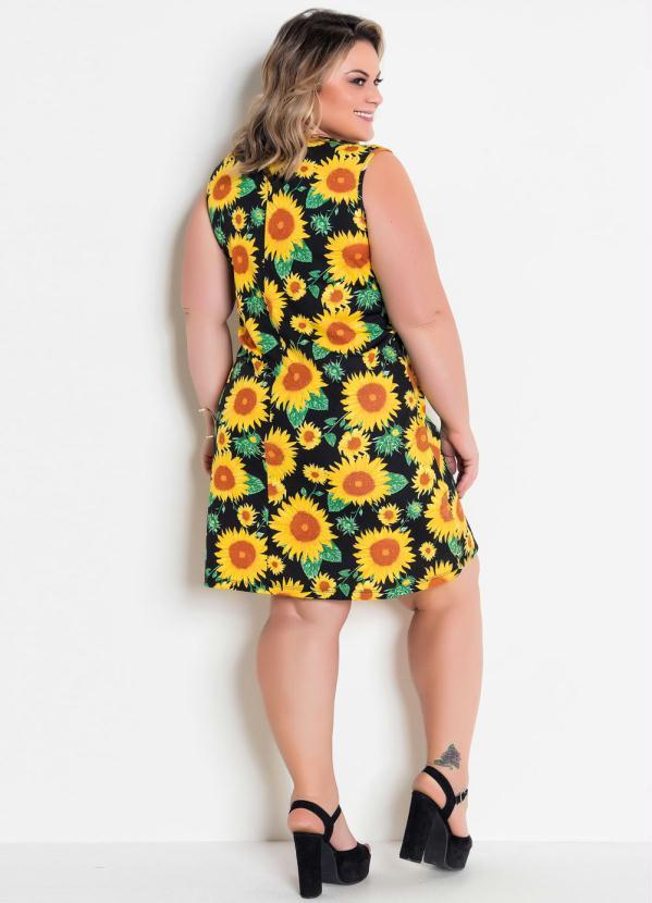 Marguerite - Vestido Evasê Girassol Plus Size 4
