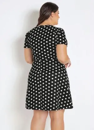 Marguerite - Vestido Evasê Poá Plus Size - MARGUERITE