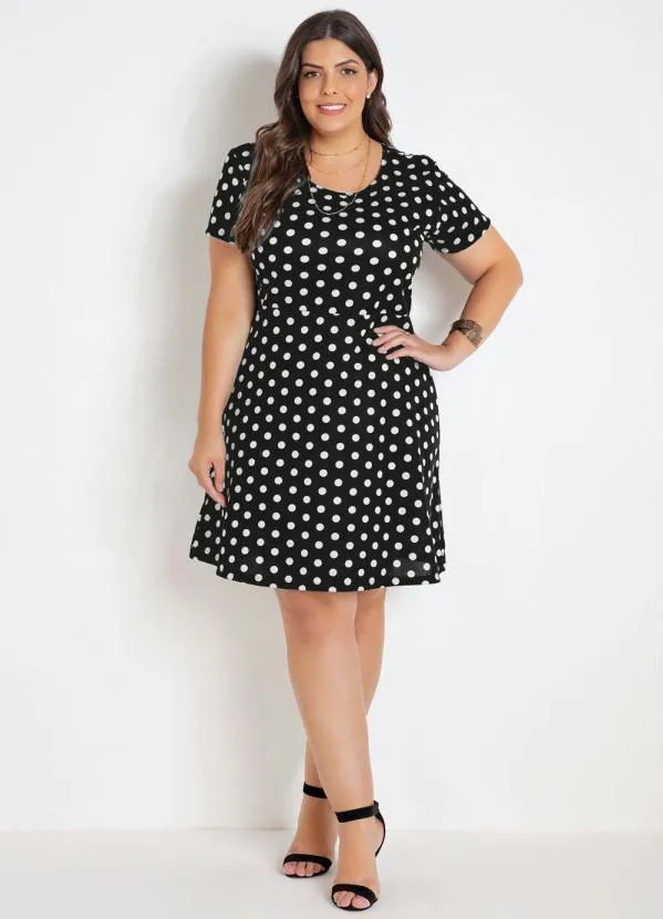 Marguerite - Vestido Evasê Poá Plus Size 3