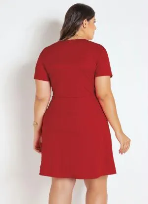 Marguerite - Vestido Evasê Vermelho Plus Size - MARGUERITE