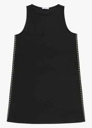 Secret Glam - Vestido Feminino Curto com Retilinea Preto - SECRET GLAM