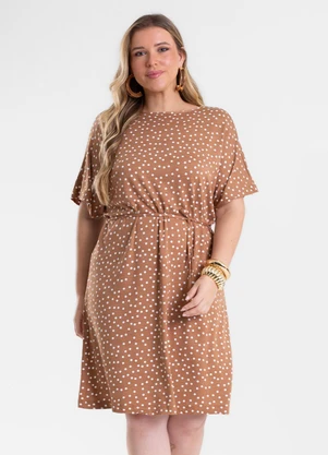 Secret Glam - Vestido Feminino Curto Estampado Marrom - SECRET GLAM