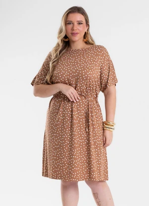 Secret Glam - Vestido Feminino Curto Estampado Marrom - SECRET GLAM
