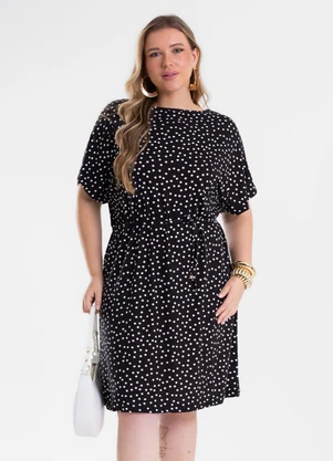 Secret Glam - Vestido Feminino Curto Estampado Preto - SECRET GLAM