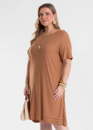 Secret Glam - Vestido Feminino Curto Viscose Marrom - SECRET GLAM