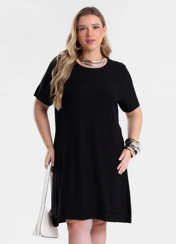 Secret Glam - Vestido Feminino Curto Viscose Preto
