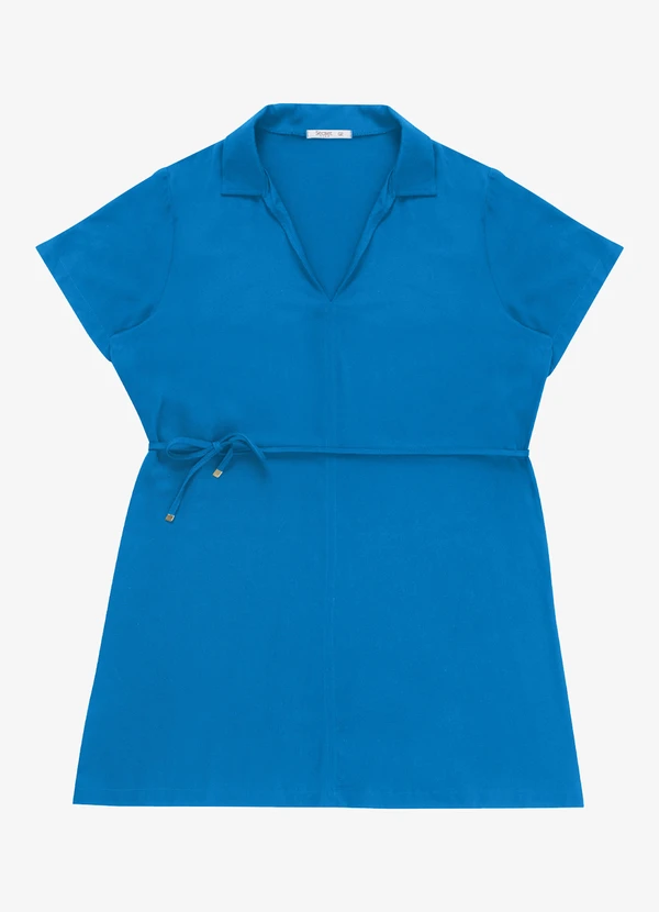 Secret Glam - Vestido Feminino Curto Viscose Sarjada Azul