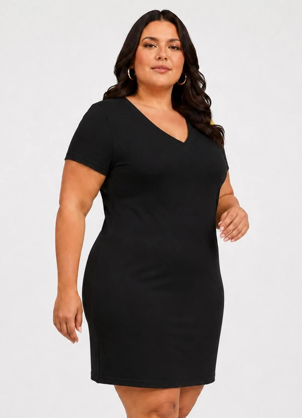 Secret Glam - Vestido Feminino em Ribana Preto