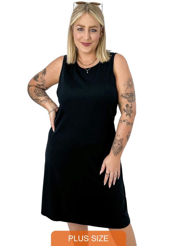 Miss Masy Plus - Vestido Feminino Fran Preto 1