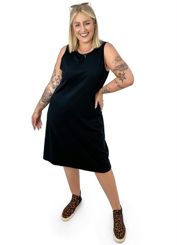 Miss Masy Plus - Vestido Feminino Fran Preto 3