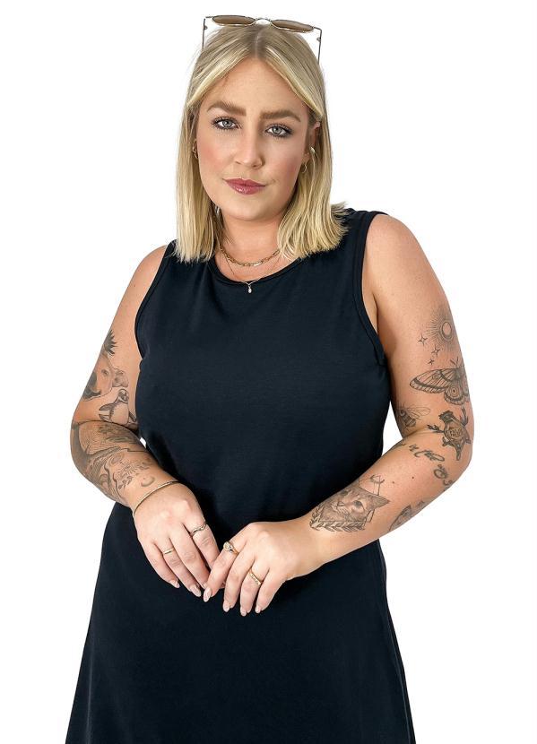 Miss Masy Plus - Vestido Feminino Fran Preto 5