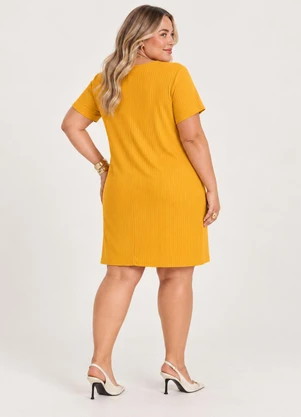 Secret Glam - Vestido Feminino Plus Size Amarelo - SECRET GLAM