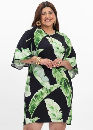 Secret Glam - Vestido Feminino Plus Size Curto Preto - SECRET GLAM