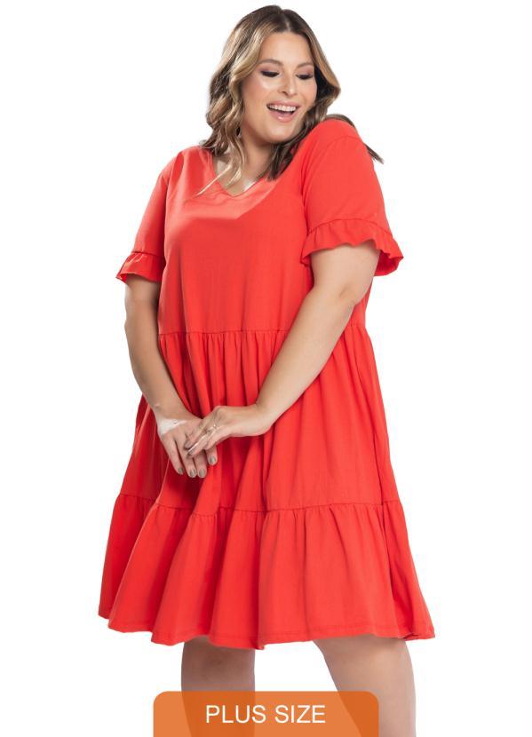 Miss Masy Plus - Vestido Feminino Plus Size Erika Coral