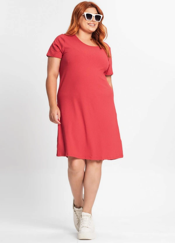 Secret Glam - Vestido Feminino Plus Size Vermelho 3