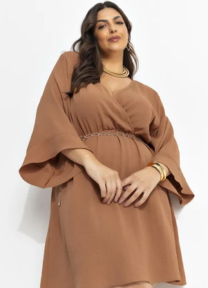 Marguerite - Vestido Ferrugem em Crepe Plano - MARGUERITE