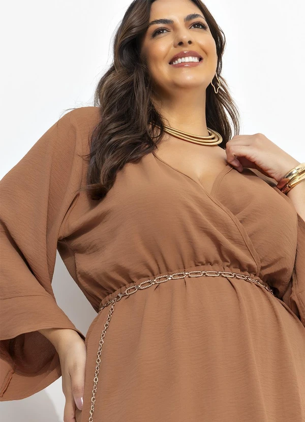 Marguerite - Vestido Ferrugem em Crepe Plano 9