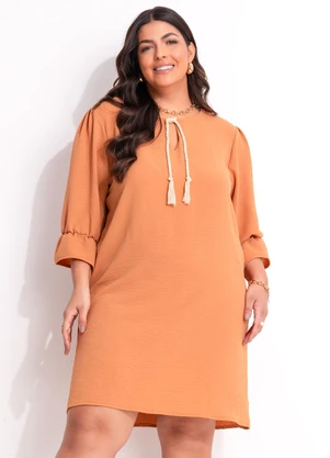 Marguerite - Vestido Ferrugem em Crepe Plano - MARGUERITE