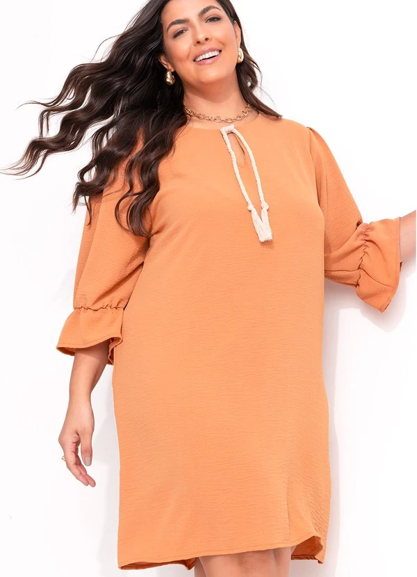 Marguerite - Vestido Ferrugem em Crepe Plano 5