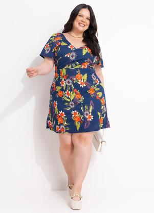 Vestido (Floral Azul) em Malha